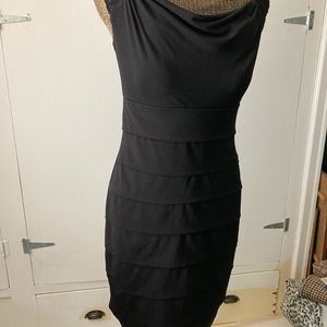 Classy stretch knit & lace holiday dress